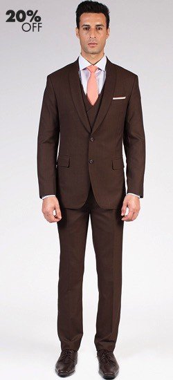 The Landon - Classic Brown 3 Piece Custom Suit