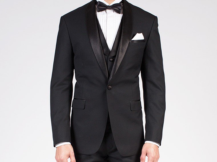 The Dignitary - Black Shawl Collar 3 Piece Custom Tuxedo Suitsforme.com