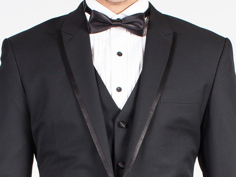 The Diplomat - Black Peak Collar 3 Piece Custom Tuxedo Suitsforme.com