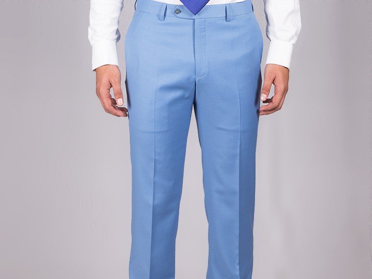 Buy Men's Weave Knit Sky Blue Trouser Online | SNITCH